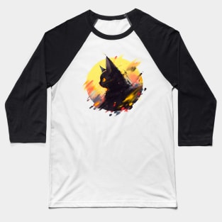 Cat, paint splatter Baseball T-Shirt